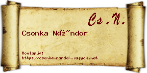 Csonka Nándor névjegykártya